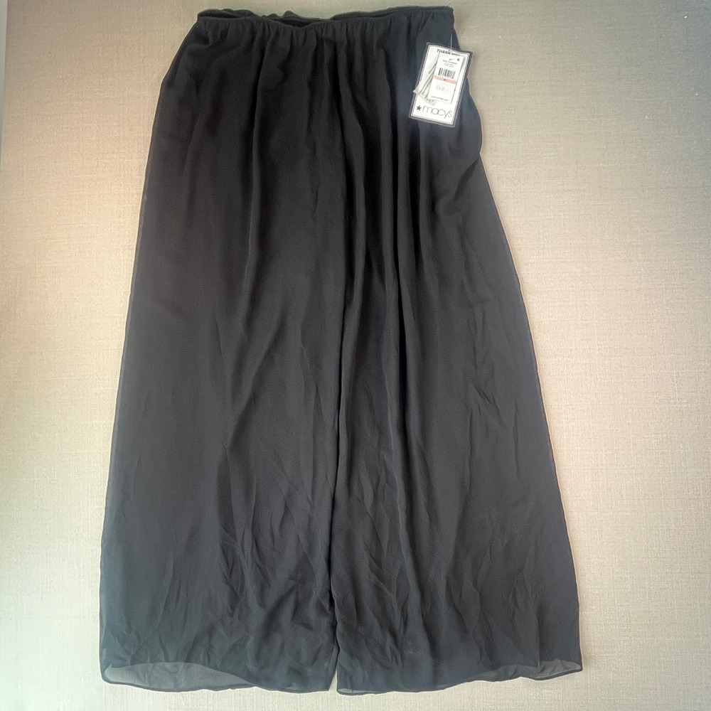 Alex Evenings Wide Leg Pants Women 2X Black Chiffon Evening Dress Slacks NWT
